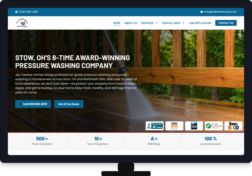 JLCleanerHomes — website screenshot
